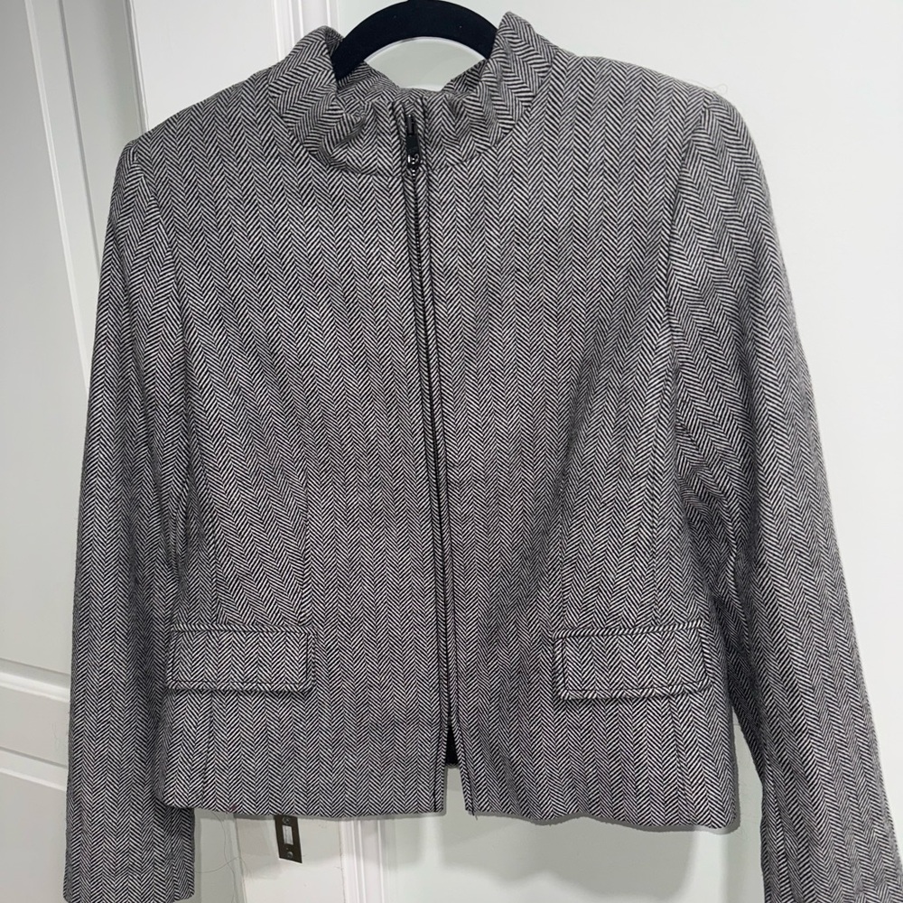 Women's Gray Herringbone Jacket